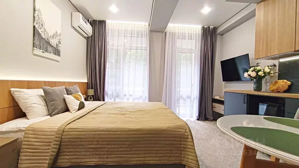 Студия Краснодарский край, Сочи Красная Поляна пгт, ул. Ачишховская, ... - Фото 1