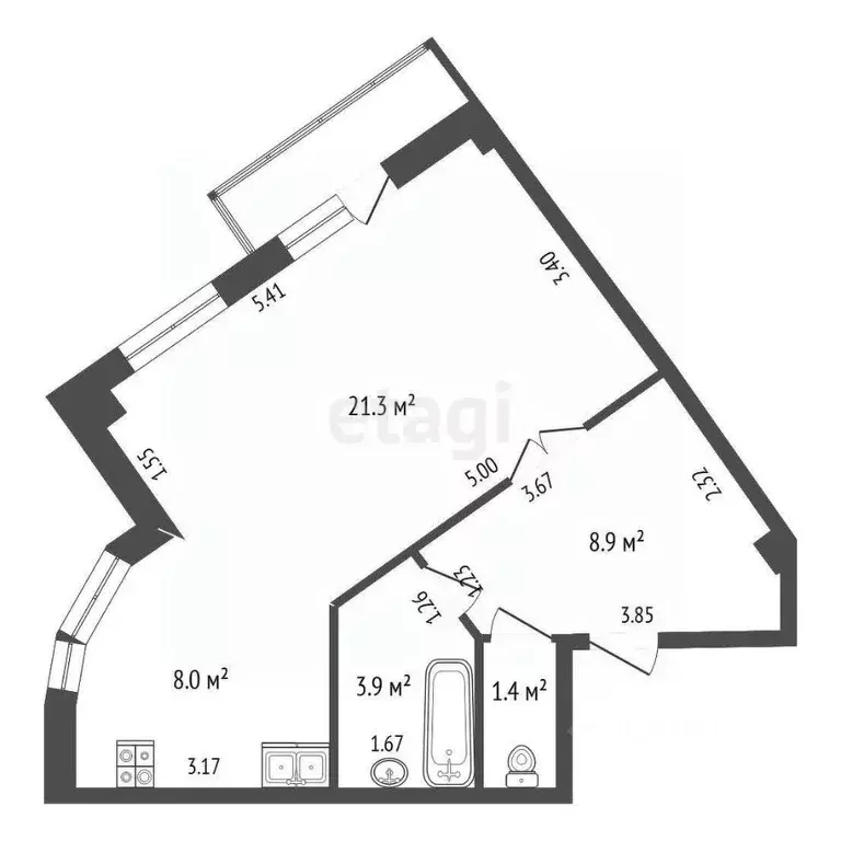 1-к кв. Саха (Якутия), Якутск ул. Лермонтова, 26 (43.5 м) - Фото 2