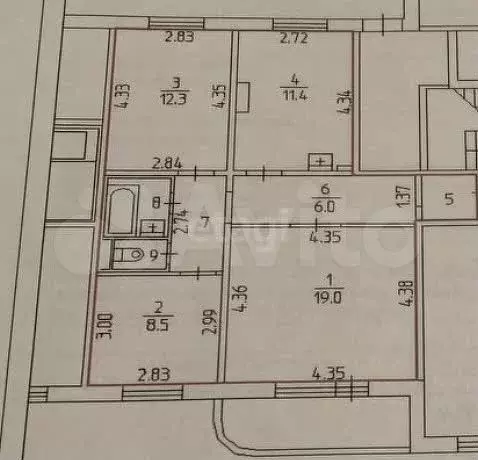 3-к. квартира, 65,6 м, 1/5 эт. - Фото 0