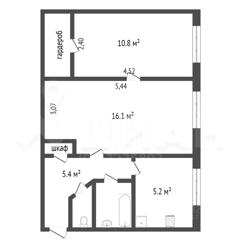 2-к кв. Санкт-Петербург ул. Васи Алексеева, 28 (43.7 м) - Фото 1