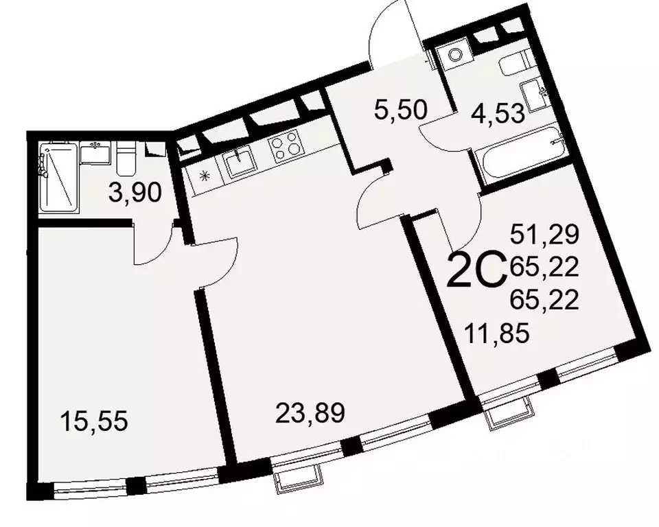 2-к кв. Тульская область, Тула ул. Коминтерна, 44 (65.22 м) - Фото 0