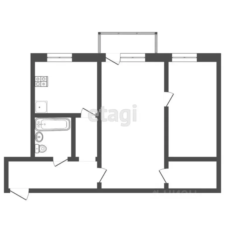 2-к кв. Мордовия, Саранск Пролетарская ул., 36 (43.2 м) - Фото 1