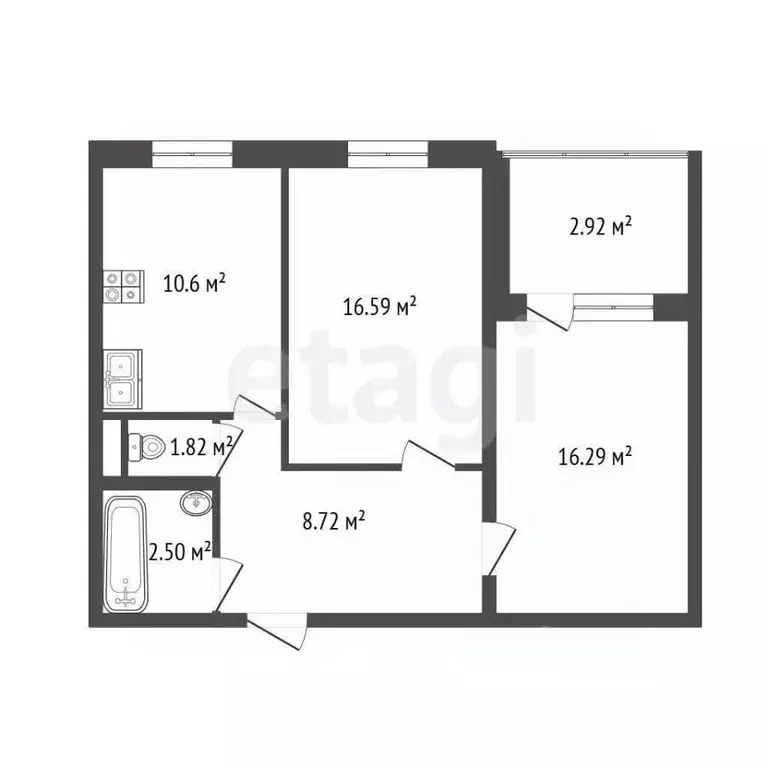 2-к кв. Санкт-Петербург Богатырский просп., 41К1 (56.7 м) - Фото 2
