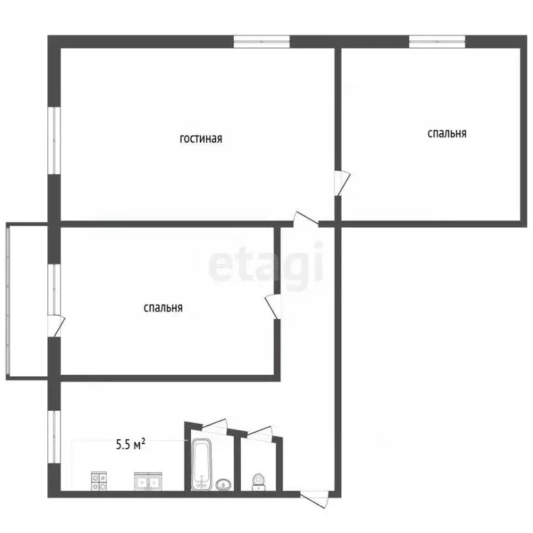 3-к кв. Московская область, Клин Самодеятельная ул., 5 (56.0 м) - Фото 1