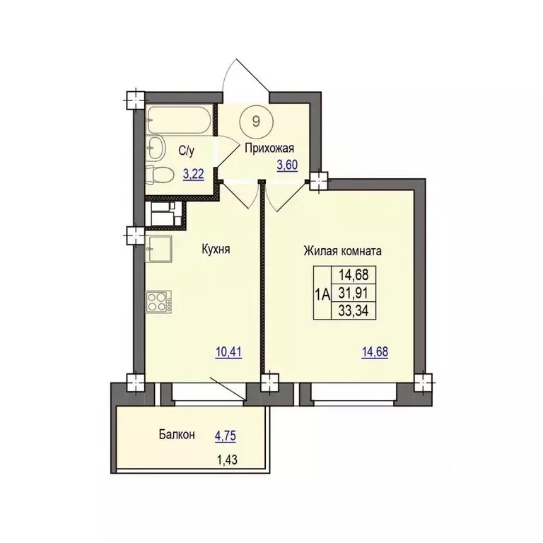 1-к кв. Псковская область, Псковский район, Завеличенская волость, д. ... - Фото 1