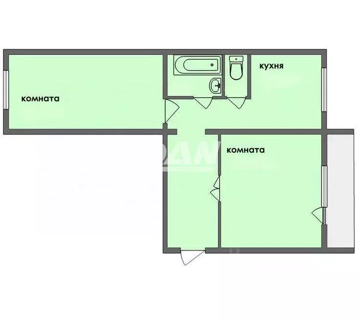 2-к кв. Челябинская область, Челябинск ул. 2-я Эльтонская, 24 (54.9 м) - Фото 2
