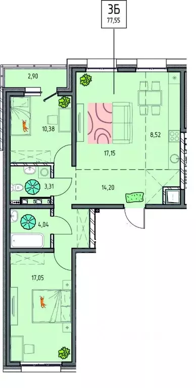 3-к кв. Иркутская область, Иркутск ул. Баррикад (77.55 м) - Фото 0