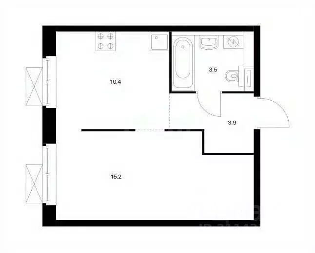 1-к кв. Московская область, Балашиха ул. Реутовская, 20 (33.0 м) - Фото 1