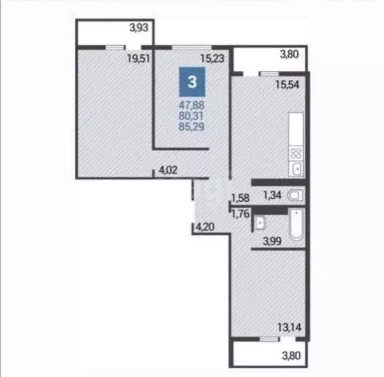 3-комнатная квартира: Анапа, улица Ленина, 229 (80.3 м) - Фото 1