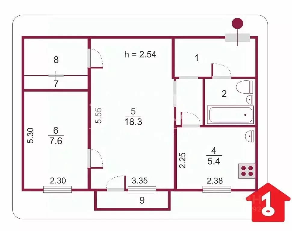 2-к кв. Омская область, Омск Городок Нефтяников мкр, ул. Энтузиастов, ... - Фото 1