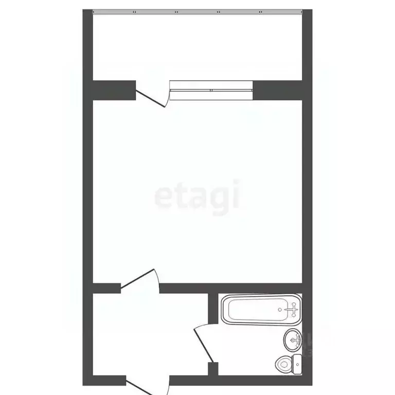Студия Тюменская область, Тюмень ул. Мельникайте, 115 (21.0 м) - Фото 1
