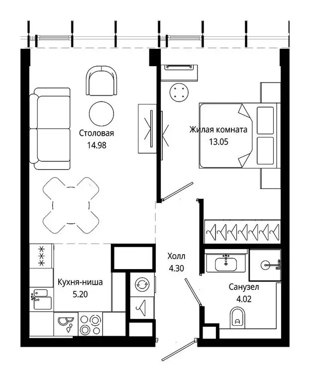 1-комнатная квартира: Москва, 4-я улица Марьиной Рощи, 10к5 (41.5 м) - Фото 2