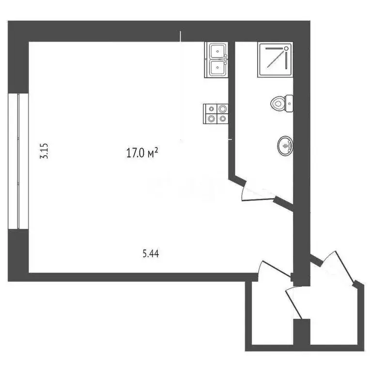 1-комнатная квартира: Тюмень, Олимпийская улица, 15 (20.14 м) - Фото 0