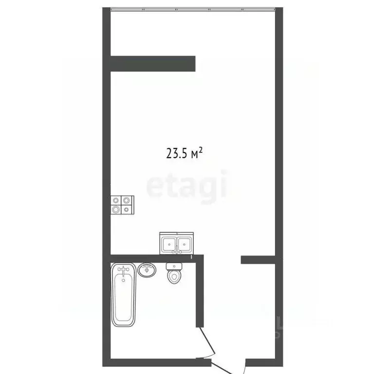 Студия Московская область, Долгопрудный Парковая ул., 46к1 (28.0 м) - Фото 2