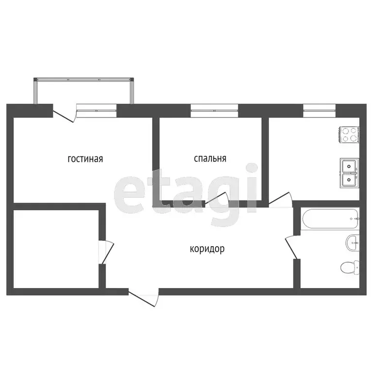 2-комнатная квартира: Миасс, улица Колесова, 15 (59 м) - Фото 1