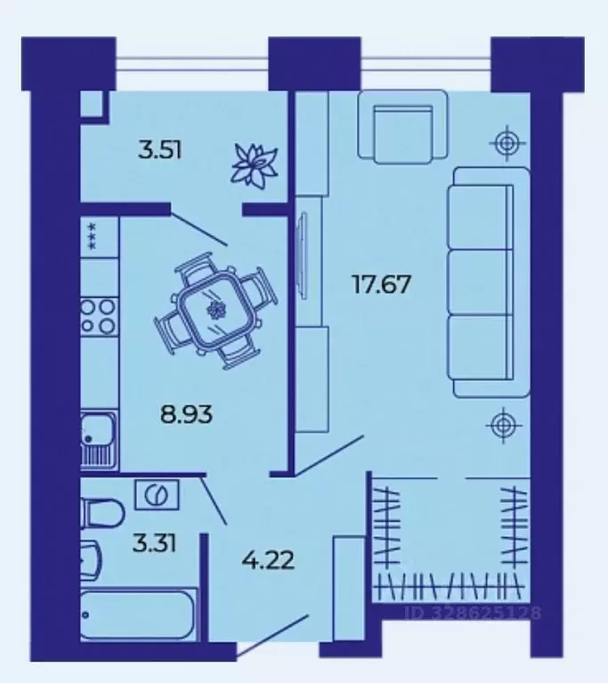 1-к кв. Брянская область, Брянск ул. Комарова, 47а (37.9 м) - Фото 1