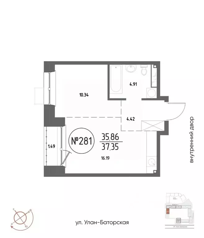 1-к кв. Иркутская область, Иркутск Макс жилой комплекс (37.35 м) - Фото 0