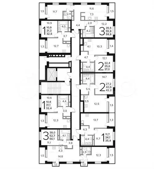 2-к. квартира, 58,8 м, 5/9 эт. - Фото 1