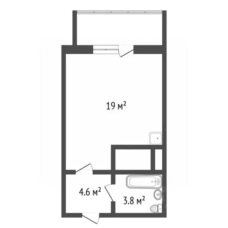 Студия Красноярский край, Красноярск ул. Шевченко, 3 (27.5 м) - Фото 2