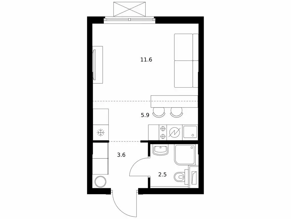 Квартира-студия: Мытищи, жилой комплекс Яуза Парк, к5 (23.6 м) - Фото 1