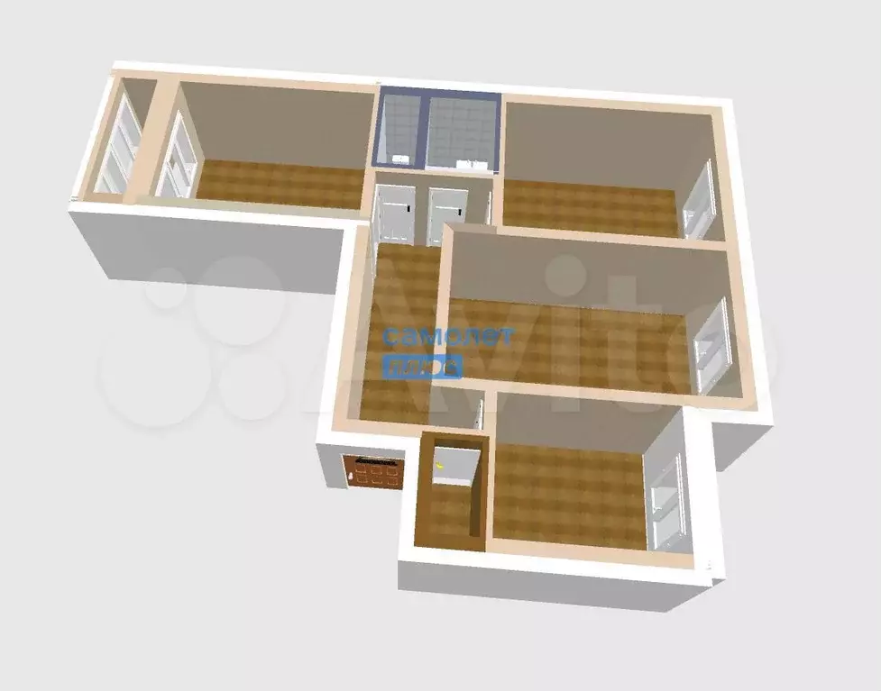 3-к. квартира, 70 м, 1/9 эт. - Фото 1