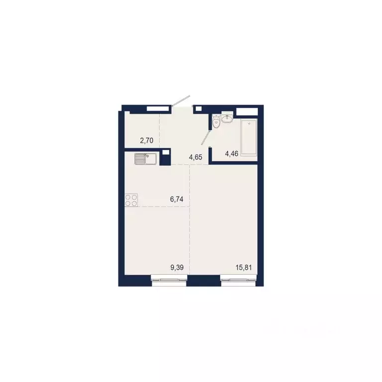 2-к кв. Башкортостан, Уфа Новомостовая ул., 4А (44.4 м) - Фото 1