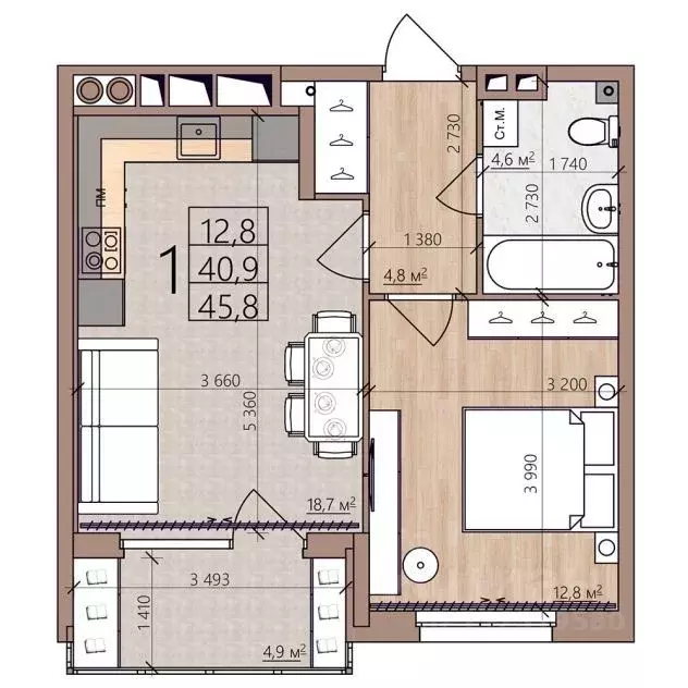 1-к кв. Рязанская область, Рязань пос. Шпалозавода, Окская Стрелка ... - Фото 1