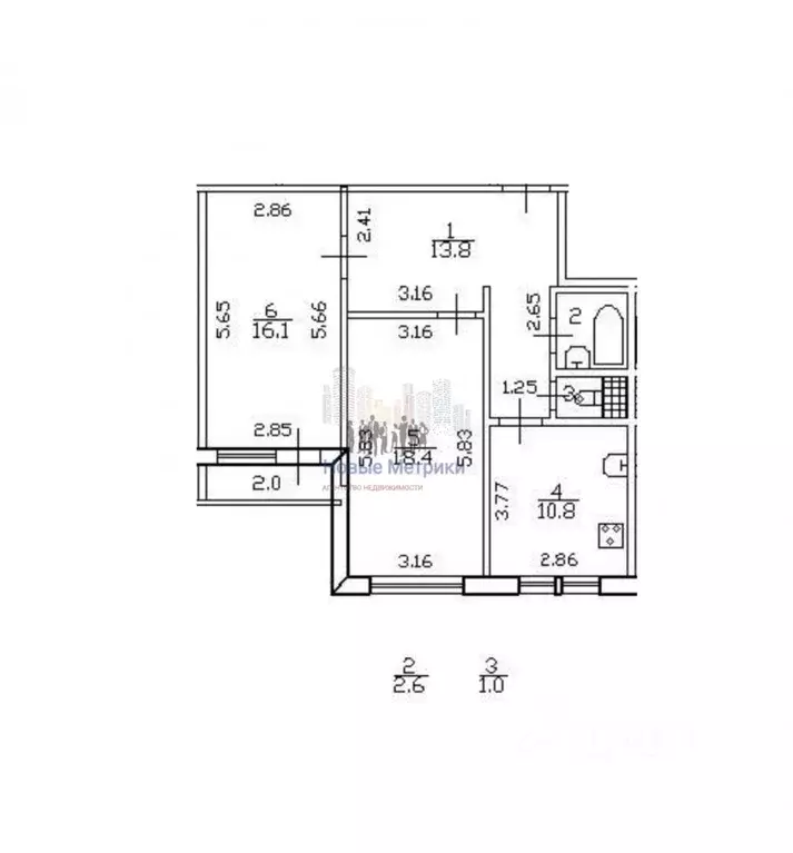 2-к кв. Санкт-Петербург Богатырский просп., 57к1 (62.7 м) - Фото 2