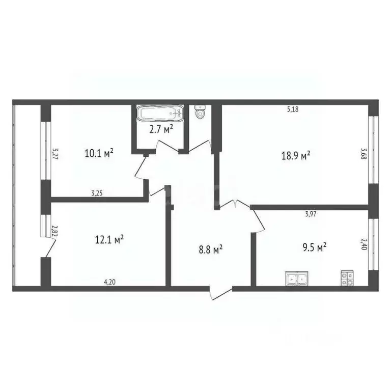 3-к кв. Башкортостан, Салават бул. Салавата Юлаева, 28 (65.7 м) - Фото 2