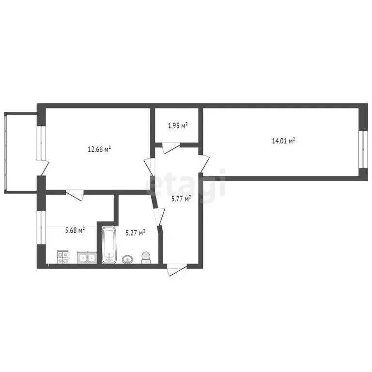 2-комнатная квартира: Миасс, проспект Октября, 24 (45.4 м) - Фото 0