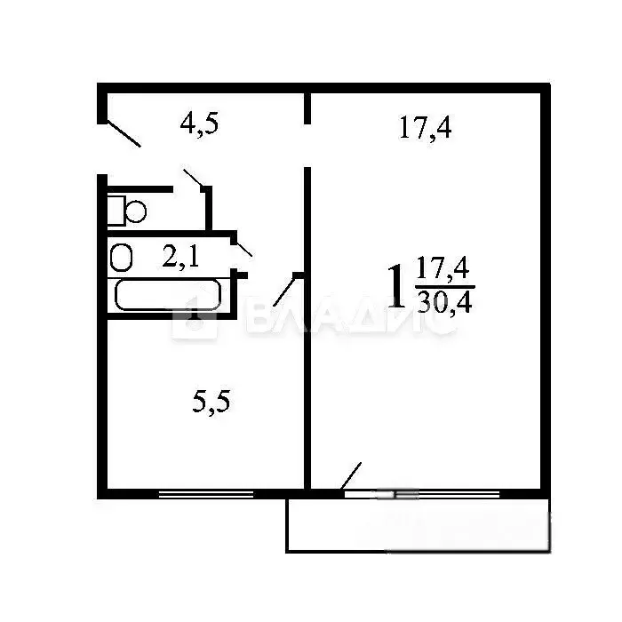 1-комнатная квартира: Москва, Севанская улица, 7к2 (30 м) - Фото 2