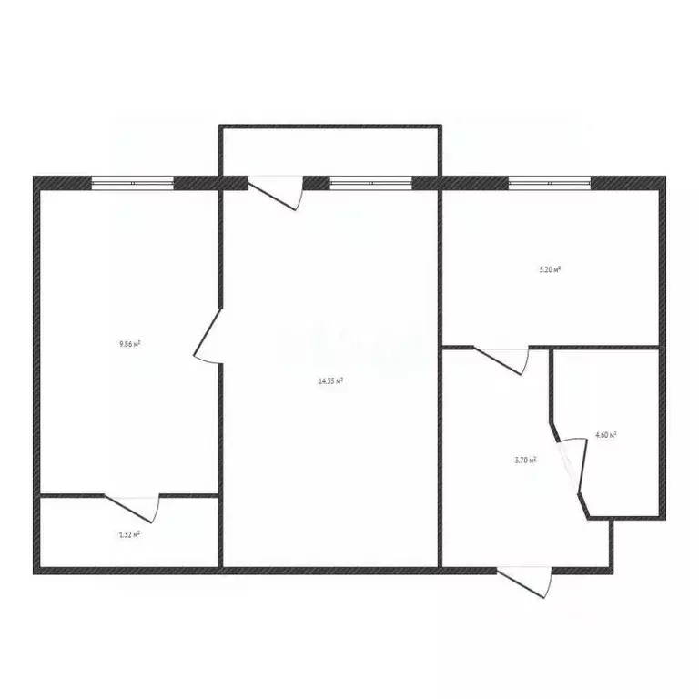 2-к кв. Брянская область, Брянск ул. Вали Сафроновой, 58 (44.2 м) - Фото 2