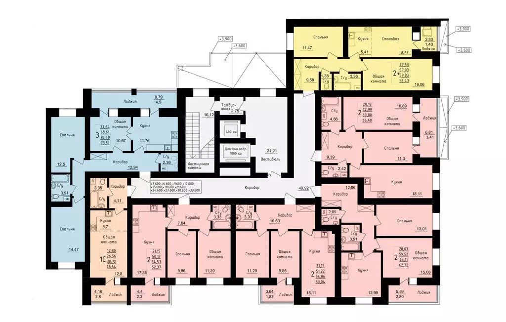 3-комнатная квартира: Уфа, улица Михаила Зайцева, 8 (73.6 м) - Фото 2