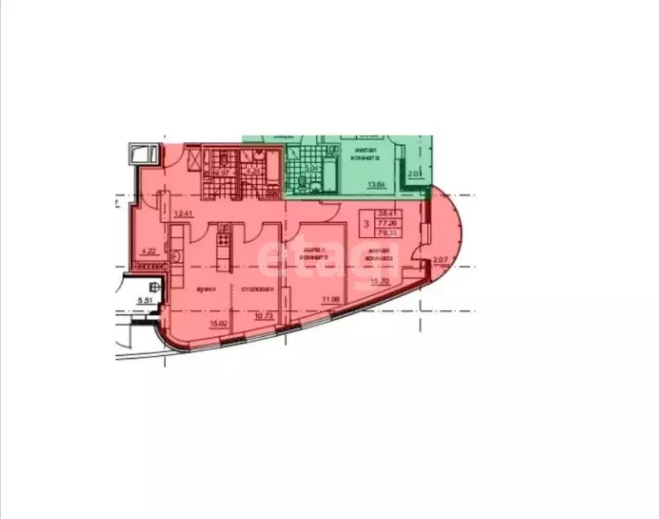 3-к кв. Кировская область, Киров ул. Калинина, 40 (77.9 м) - Фото 2