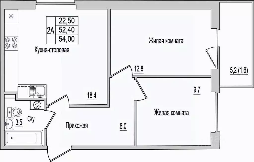 2-к кв. Псковская область, Псковский район, Завеличенская волость, д. ... - Фото 1