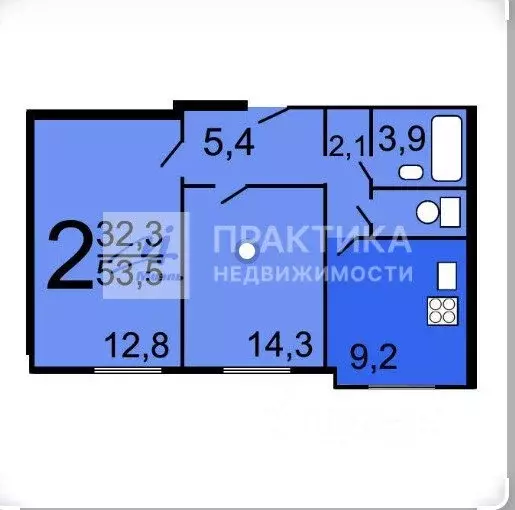 2-к кв. Москва ул. Кулакова, 4к1 (53.9 м) - Фото 2