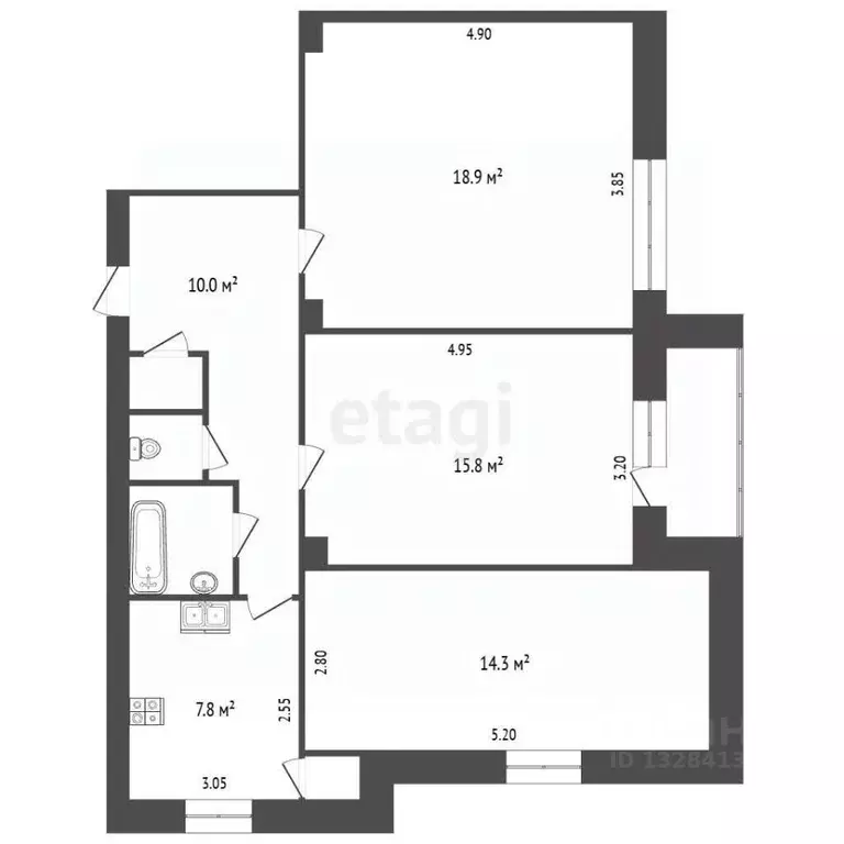 3-к кв. Вологодская область, Череповец ул. Металлургов, 16 (72.5 м) - Фото 1