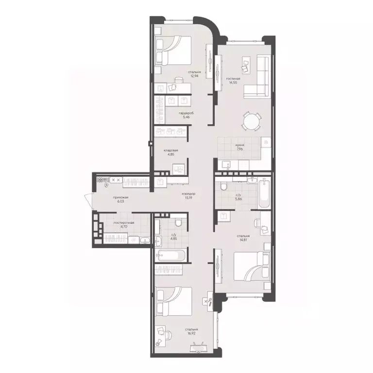 3-к кв. Новосибирская область, Новосибирск Кедровая ул., 79 (114.12 м) - Фото 1