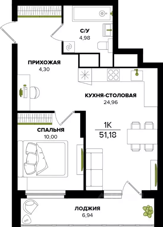 1-к кв. Тульская область, Тула ул. Академика Насоновой (51.18 м) - Фото 1