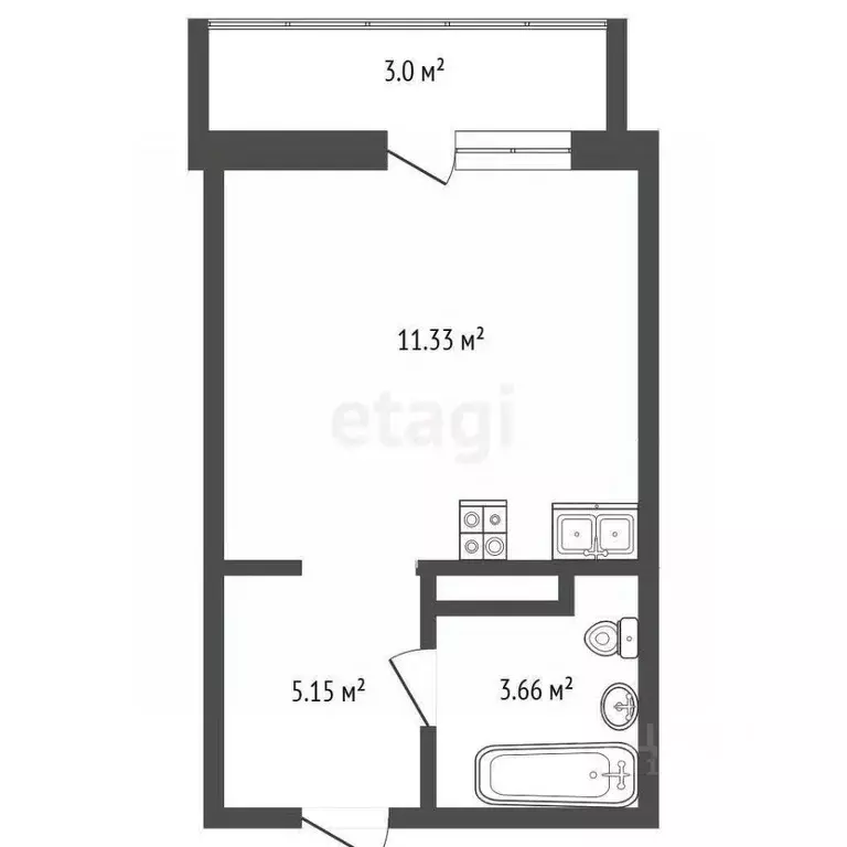 Студия Тюменская область, Тюменский муниципальный округ, д. Патрушева ... - Фото 2