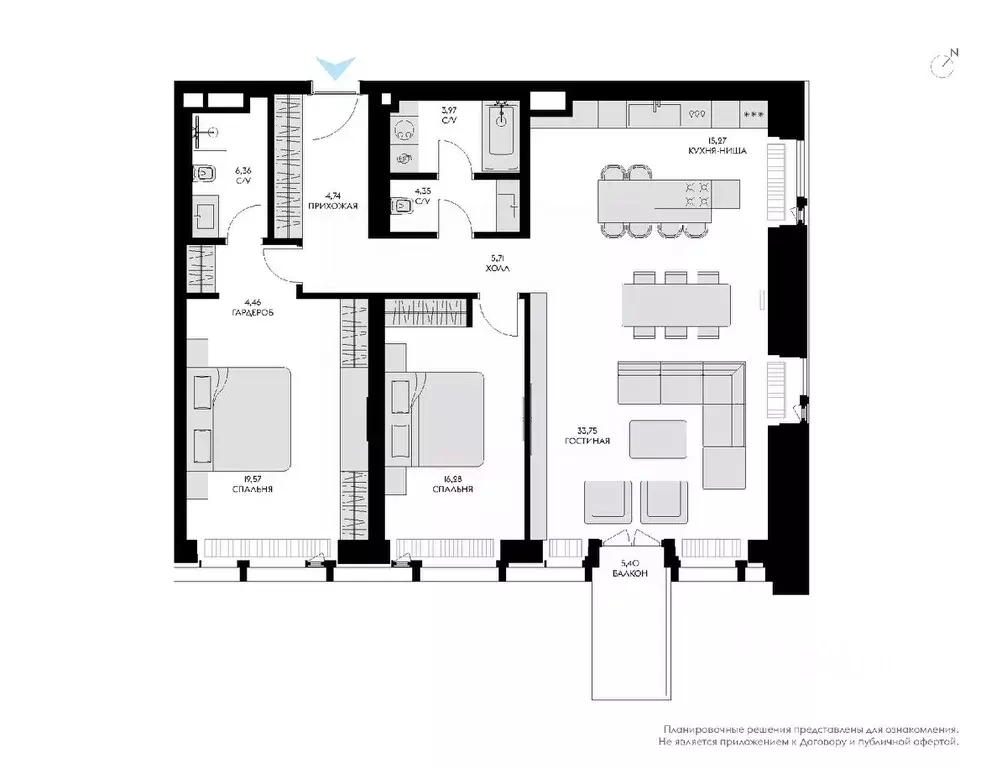 3-к кв. Москва ул. Братьев Фонченко, 1к3 (116.6 м) - Фото 0