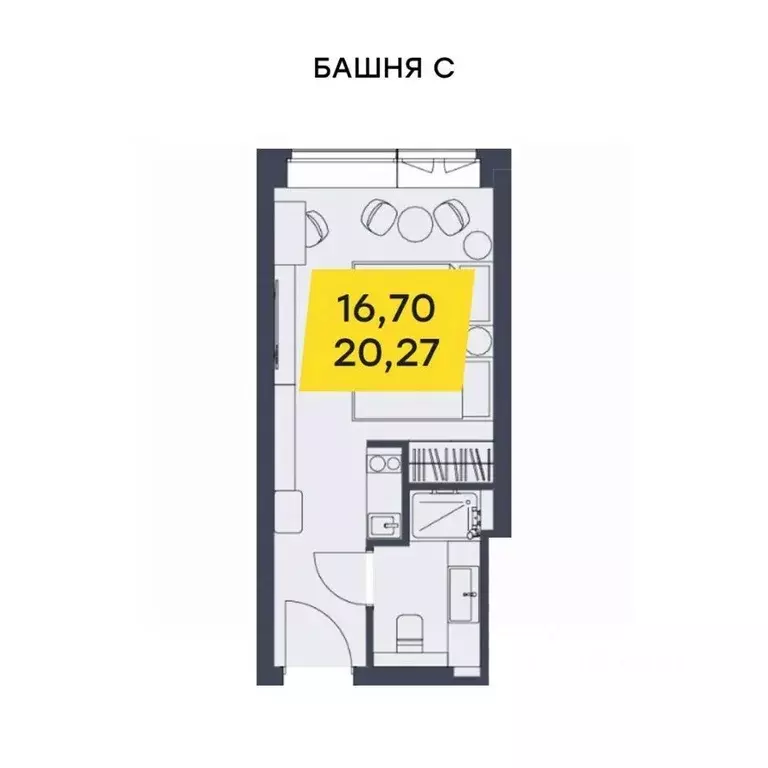 Студия Новосибирская область, Новосибирск Лэнд Лорд жилой комплекс ... - Фото 1