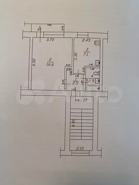 1-к. квартира, 33 м, 3/3 эт. - Фото 0
