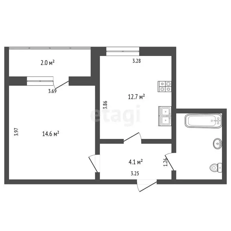 1-комнатная квартира: Новый Уренгой, район Южная Жилая Часть, ... - Фото 1