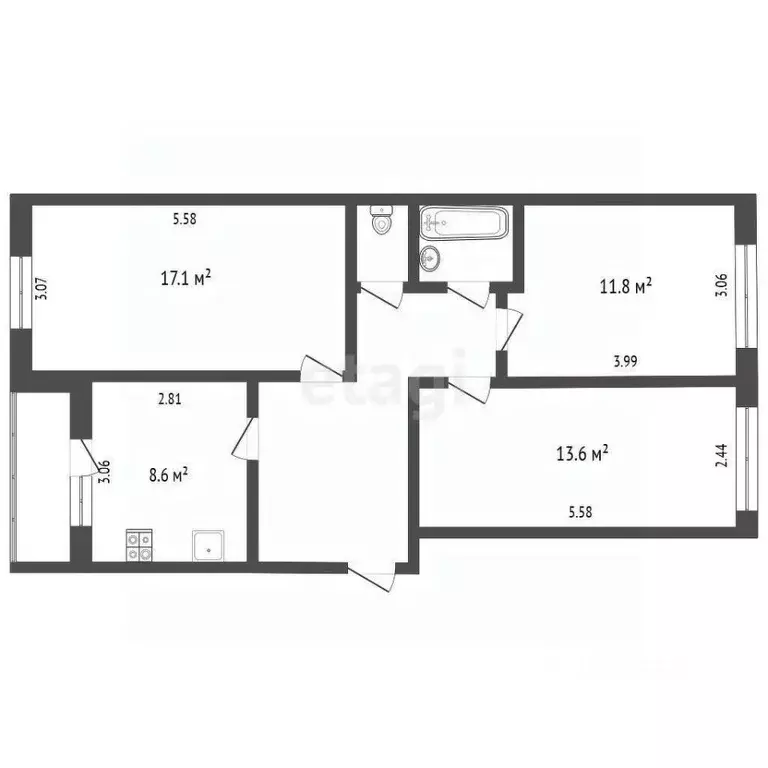 3-к кв. Ханты-Мансийский АО, Сургут ул. Просвещения, 47 (68.1 м) - Фото 0