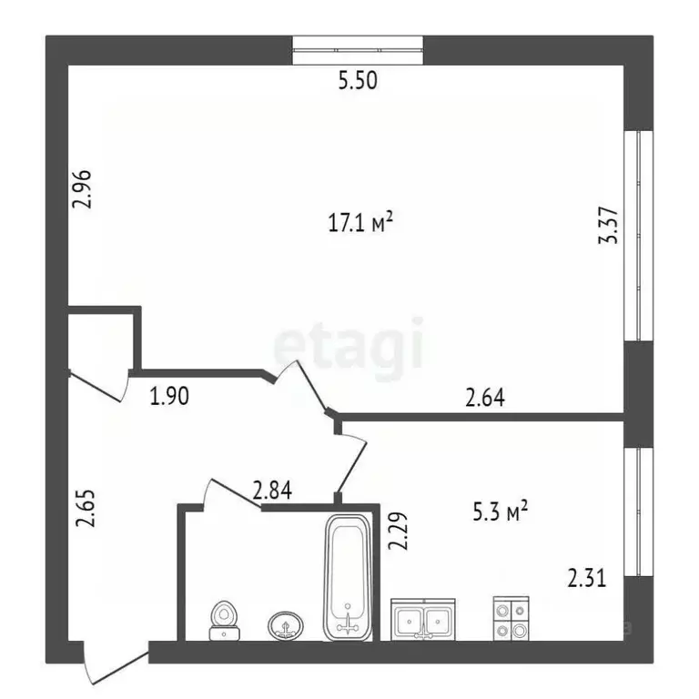 1-к кв. Санкт-Петербург просп. Тореза, 17 (30.5 м) - Фото 1