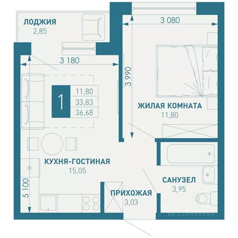 1-к кв. Краснодарский край, Краснодар пос. Березовый, Витаминкомбинат ... - Фото 0