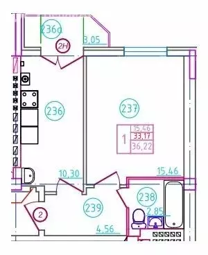 1-комнатная квартира: Шахты, переулок Бродского, 10 (36.22 м) - Фото 0