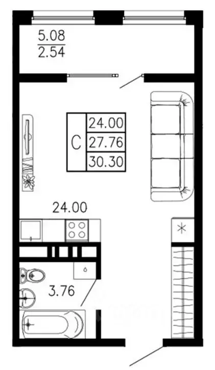 Студия Крым, Феодосия муниципальный округ, Приморский пгт ул. ... - Фото 1