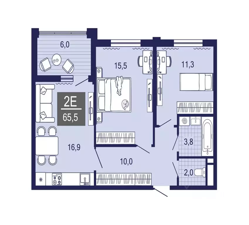 2-к кв. Тюменская область, Тюменский муниципальный округ, д. Дербыши ... - Фото 0